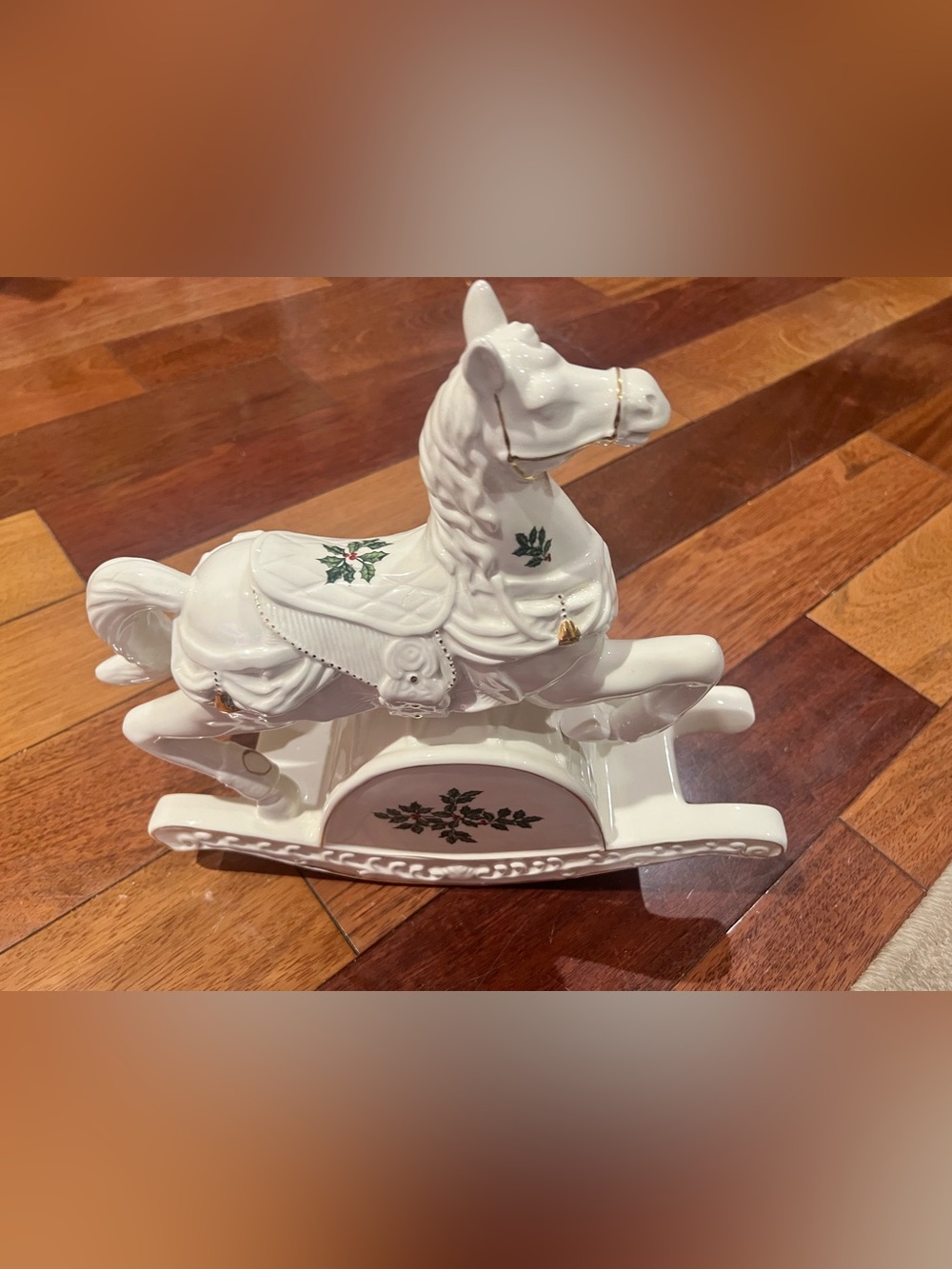 Musical, Ceramic, Christmas Rocking Horse